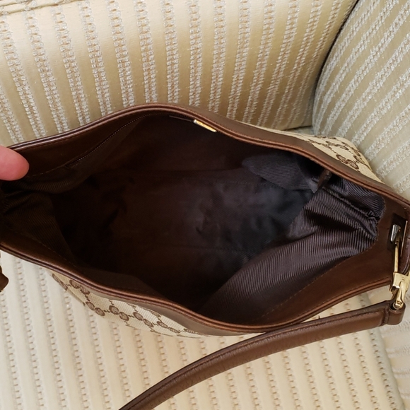 Gucci GG Web Monogram Canvas Shoulder Bag - Picture 8 of 12